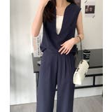 スキッパネックノースリーブブラウス&ウエストタックセミワイドパンツセットアップ | ABITOKYO | 詳細画像39