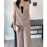 スキッパネックノースリーブブラウス&ウエストタックセミワイドパンツセットアップ | ABITOKYO | 詳細画像41