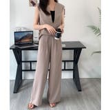 スキッパネックノースリーブブラウス&ウエストタックセミワイドパンツセットアップ | ABITOKYO | 詳細画像47