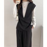 スキッパネックノースリーブブラウス&ウエストタックセミワイドパンツセットアップ | ABITOKYO | 詳細画像49