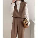 スキッパネックノースリーブブラウス&ウエストタックセミワイドパンツセットアップ | ABITOKYO | 詳細画像5