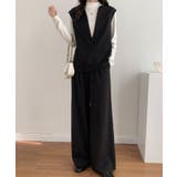 スキッパネックノースリーブブラウス&ウエストタックセミワイドパンツセットアップ | ABITOKYO | 詳細画像51