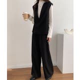 スキッパネックノースリーブブラウス&ウエストタックセミワイドパンツセットアップ | ABITOKYO | 詳細画像52