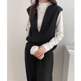 スキッパネックノースリーブブラウス&ウエストタックセミワイドパンツセットアップ | ABITOKYO | 詳細画像54