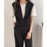 スキッパネックノースリーブブラウス&ウエストタックセミワイドパンツセットアップ | ABITOKYO | 詳細画像60