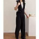 スキッパネックノースリーブブラウス&ウエストタックセミワイドパンツセットアップ | ABITOKYO | 詳細画像62