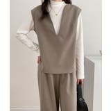 スキッパネックノースリーブブラウス&ウエストタックセミワイドパンツセットアップ | ABITOKYO | 詳細画像7