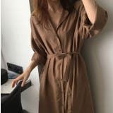 ブラウン | ウエストマーク ロングシャツワンピース | Diosfront