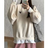 レイヤード風ワンポイント刺繍裏起毛トレーナー | Diosfront | 詳細画像11