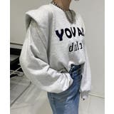 ロゴ刺繍ショルーフリル裏起毛トレーナー | ABITOKYO | 詳細画像1