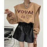 ロゴ刺繍ショルーフリル裏起毛トレーナー | ABITOKYO | 詳細画像3