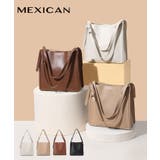 大容量PUレザースクエアトートバッグ | MEXICAN | 詳細画像1