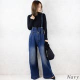 デニムハイウエストサス付ワイドパンツ | A.NATALY | 詳細画像3