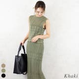 カーキ | 透かし編みノースリプルオーバー | A.NATALY