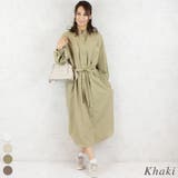 カーキ | スタンドカラーシャツワンピース | A.NATALY