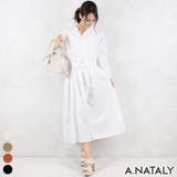 オフホワイト | コットンギャザー使いシャツガウン | A.NATALY