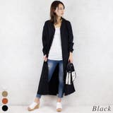 ブラック | コットンギャザー使いシャツガウン | A.NATALY