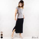 ブラック | 透かしニットタイトスカート | A.NATALY