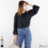 ブラック | プリーツスリーブカラーレスブラウス | A.NATALY