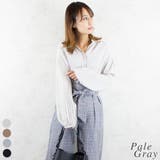 ペールグレー | プリーツスリーブカラーレスブラウス | A.NATALY
