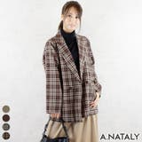 ブラウン×チェック | ダブルジャケット | A.NATALY