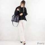 杢ストレッチリブフレアパンツ | A.NATALY | 詳細画像1