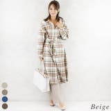 ベージュ | 杢ストレッチリブフレアパンツ | A.NATALY