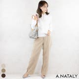 ベージュ | コール天ロングセミワイドパンツ | A.NATALY