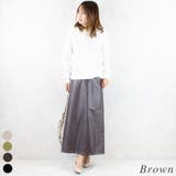 ブラウン | フェイクレザーストレートスカート | A.NATALY