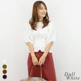 ダルホワイト | シャーリングペプラムブラウス | A.NATALY