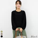 ブラック | シアーカットソーボリューム袖プルオーバー | A.NATALY