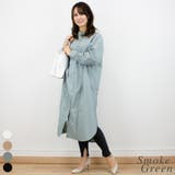スモークグリーン | スライシングバンドカラーワンピース | A.NATALY