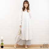 オフホワイト | スイッチングコットンワンピース | A.NATALY
