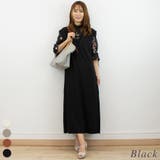 ブラック | ポンチVネックワンピース | A.NATALY
