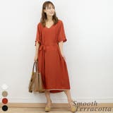 スムーステラコッタ | Vネックルーズワンピース | A.NATALY