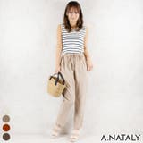 ベージュ | コットンリネンラフパンツ | A.NATALY