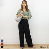 ブラック | ジョーゼットタックパンツ | A.NATALY