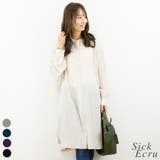 シックエクリュ | バンドカラールーズロングシャツ | A.NATALY