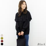 ブラック | フリルケープカラーブラウス | A.NATALY
