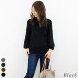 ブラック | シフォンプリーツスリーブニット | A.NATALY