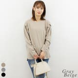 グレーベージュ | 袖タックロングスリーブカットソー | A.NATALY