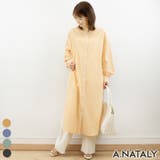 オレンジ | ストライプシャツワンピース | A.NATALY