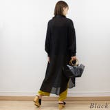 バイカラーステッチガーゼロングシャツ | A.NATALY | 詳細画像8
