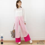 オフホワイト | バイカラーステッチガーゼロングシャツ | A.NATALY