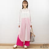 バイカラーステッチガーゼロングシャツ | A.NATALY | 詳細画像3