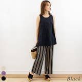 ブラック | マルチストライプニットパンツ | A.NATALY