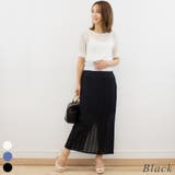 ブラック | カットレースストレートスカート | A.NATALY