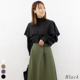 ブラック | バックリボンケープブラウス | A.NATALY