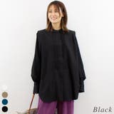 ブラック | ピンタックブザムシャツブラウス | A.NATALY