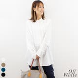 オフホワイト | ピンタックブザムシャツブラウス | A.NATALY